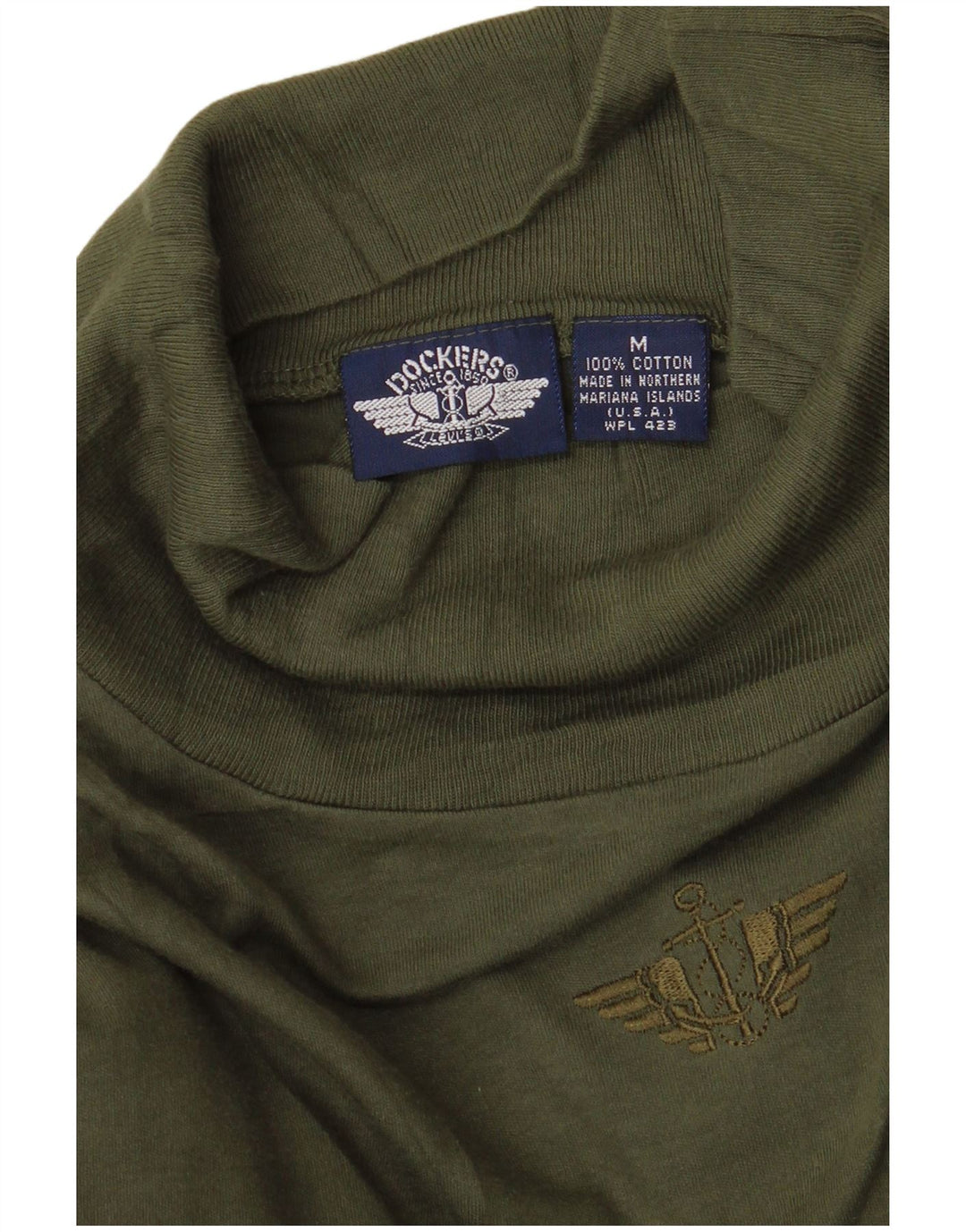 Dockers Womens Top Long Sleeve UK 14 Medium Khaki Cotton