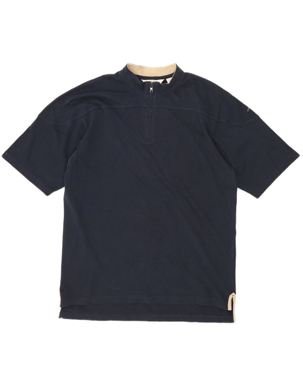 Orvis Mens 1/4 Zip T-Shirt Top Medium Navy Blue Cotton