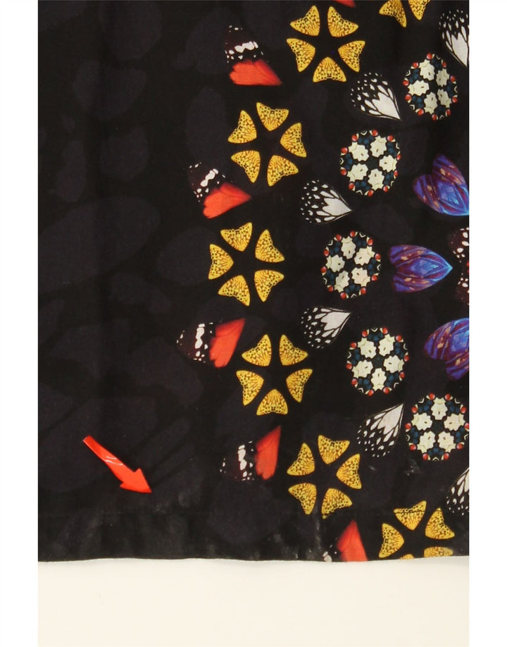 DESIGUAL Womens Graphic Sleeveless Jumpsuit UK 14 Large Black Floral