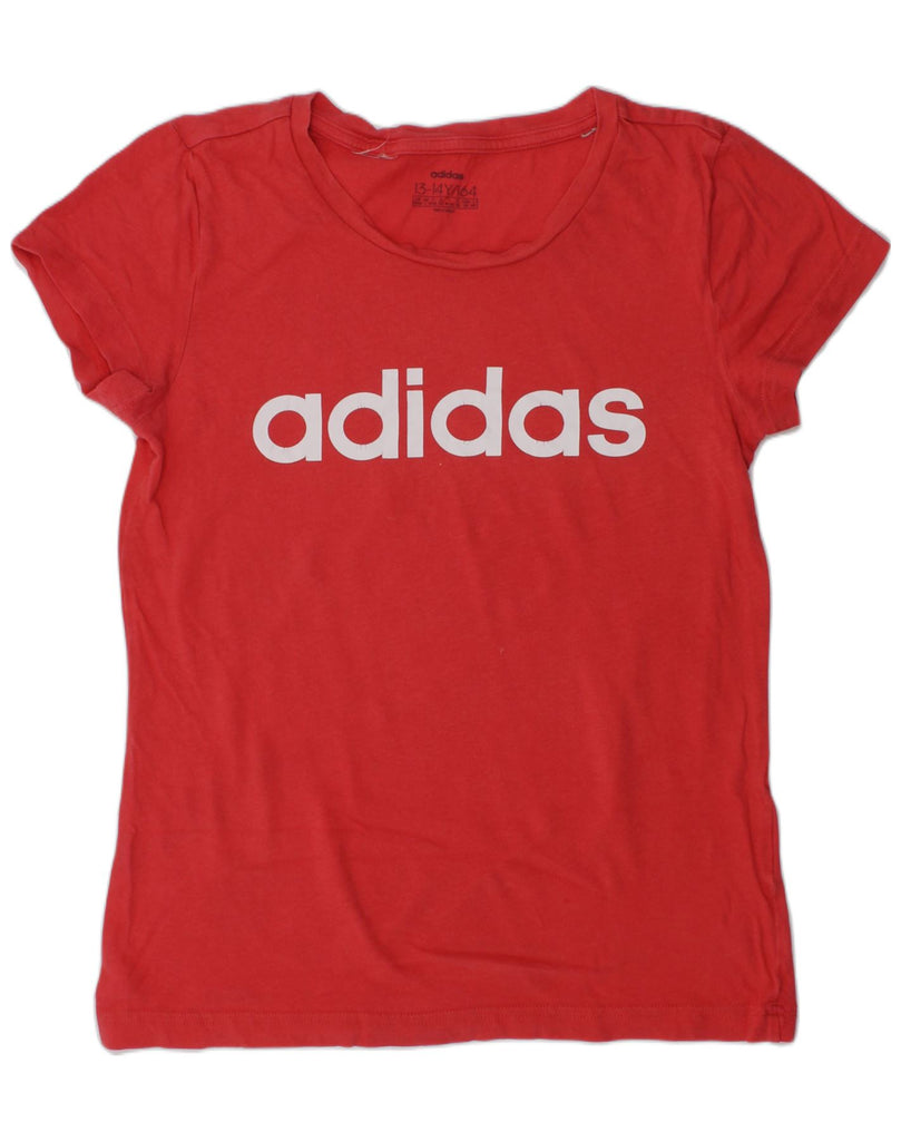 ADIDAS Girls Graphic T-Shirt Top 13-14 Years Red | Vintage Adidas | Thrift | Second-Hand Adidas | Used Clothing | Messina Hembry 