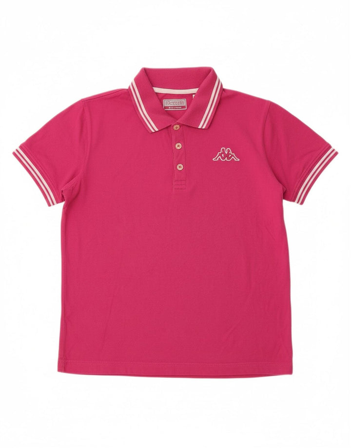 KAPPA Girls Polo Shirt 13-14 Years XL Pink Cotton