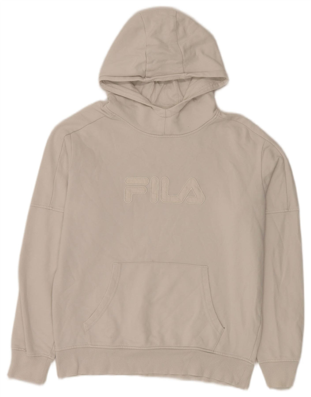 Fila Mens Graphic Hoodie Jumper Medium White Cotton