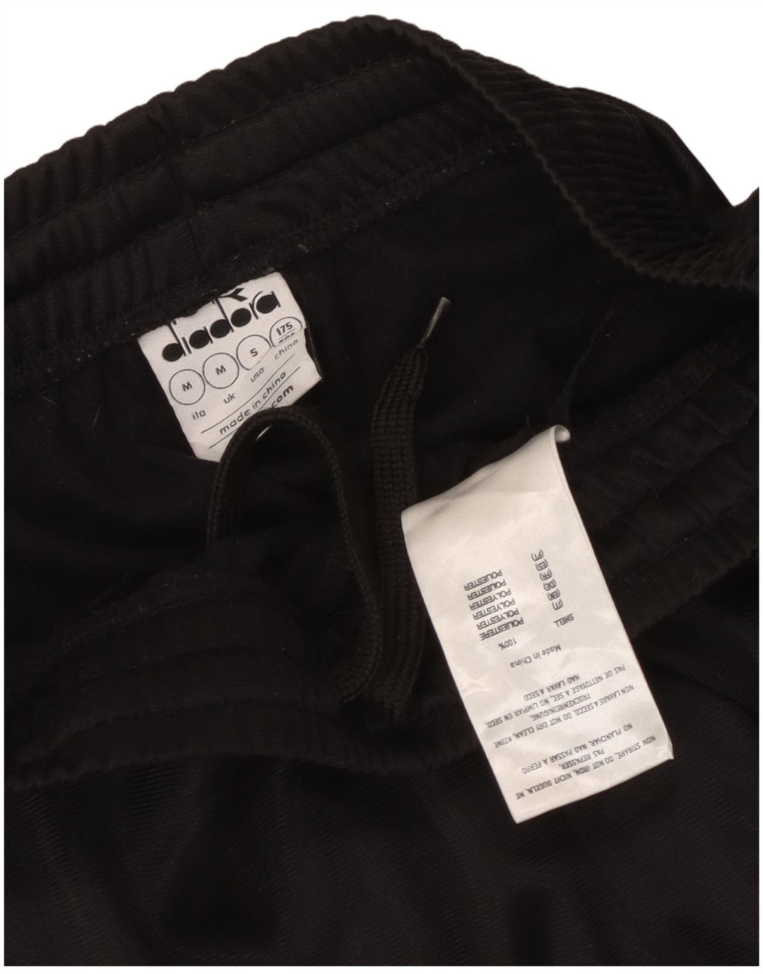 Diadora Mens Tracksuit Trousers Joggers Medium  Black Polyester