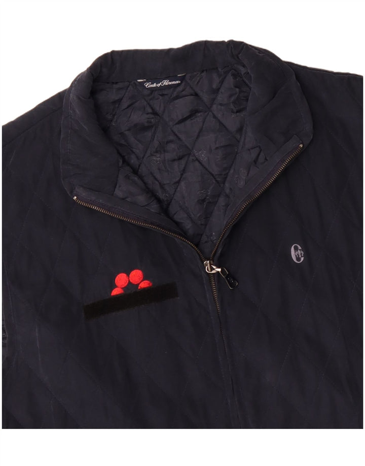 CONTE OF FLORENCE Mens Quilted Gilet UK 44 2XL Navy Blue