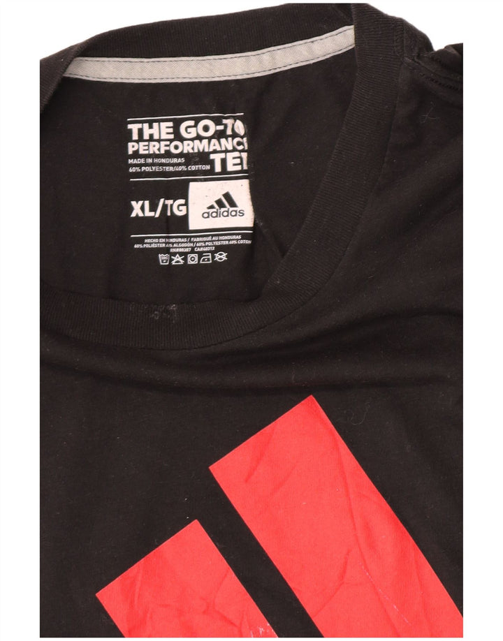 Adidas Mens Climalite Graphic T-Shirt Top XL Black Polyester
