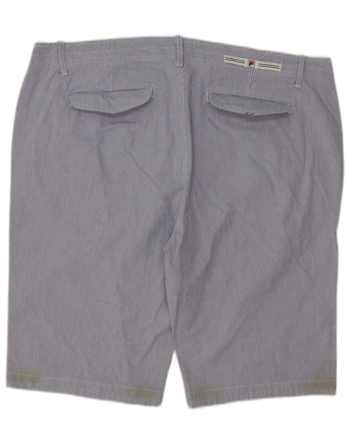 Fila Mens Chino Shorts IT 54 2XL W40  Blue Pinstripe Cotton