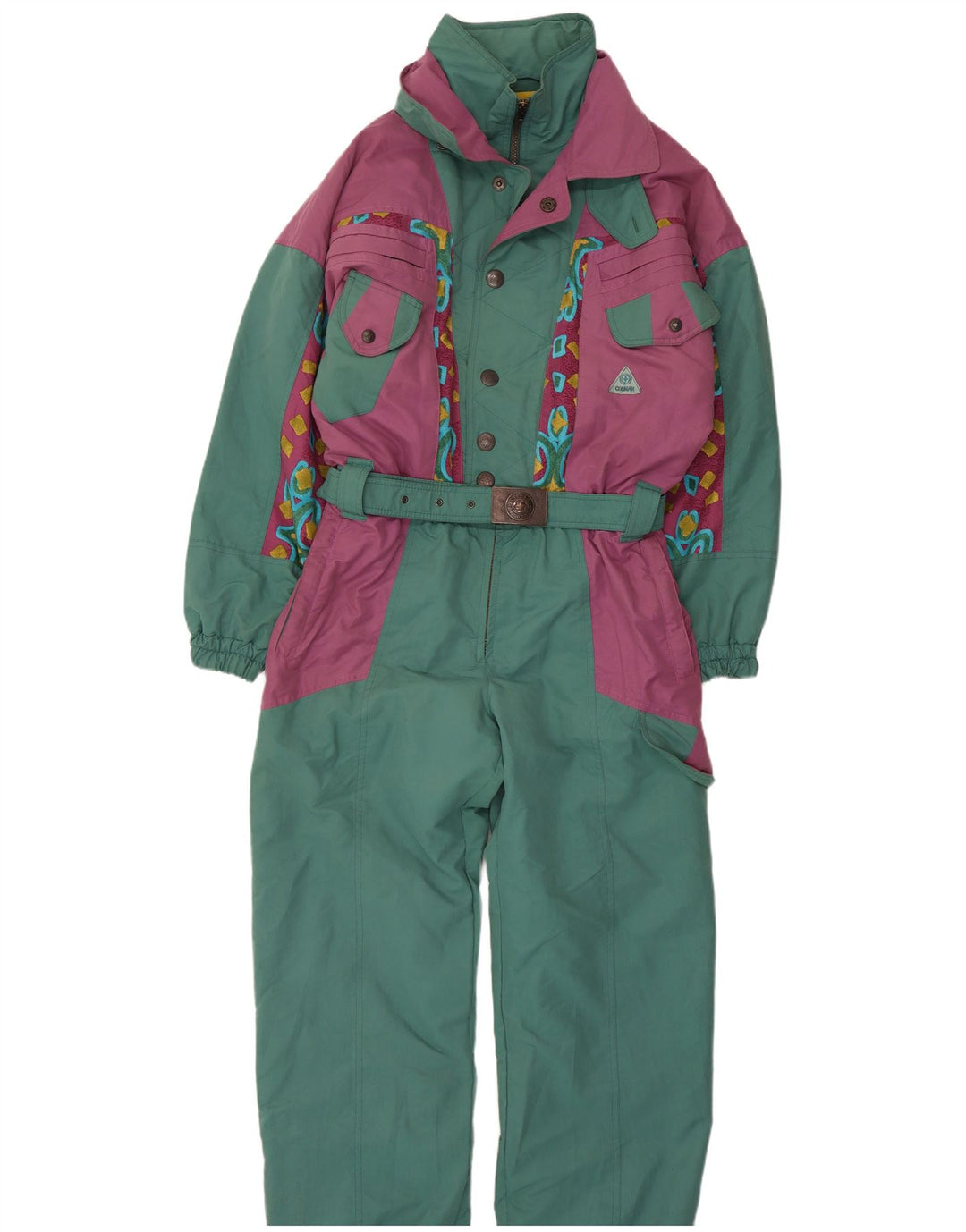 Colmar Mens Ski Jumpsuit IT 48 Medium Green Colourblock