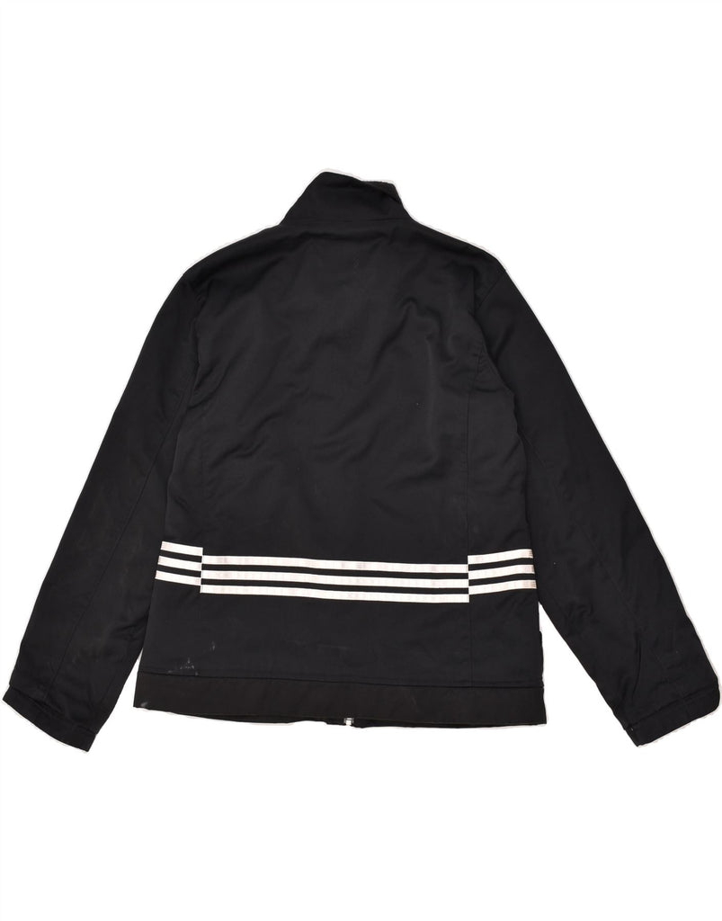 ADIDAS Womens Bomber Jacket UK 14 Large  Black Cotton | Vintage Adidas | Thrift | Second-Hand Adidas | Used Clothing | Messina Hembry 