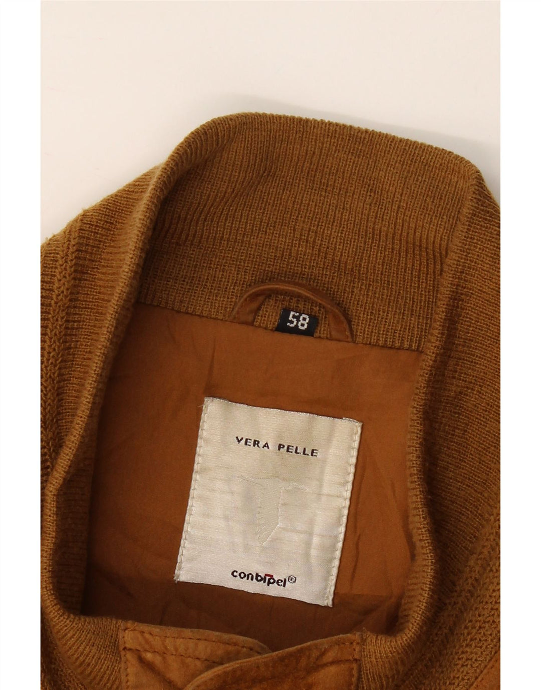 CONBIPEL Mens Suede Bomber Jacket IT 58 4XL Brown Leather Vintage Conbipel and Second-Hand Conbipel from Messina Hembry 