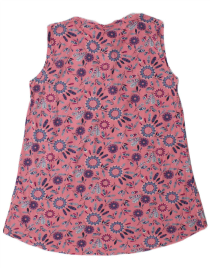Weird Fish Womens Vest Top UK 14 Medium Pink Floral Cotton