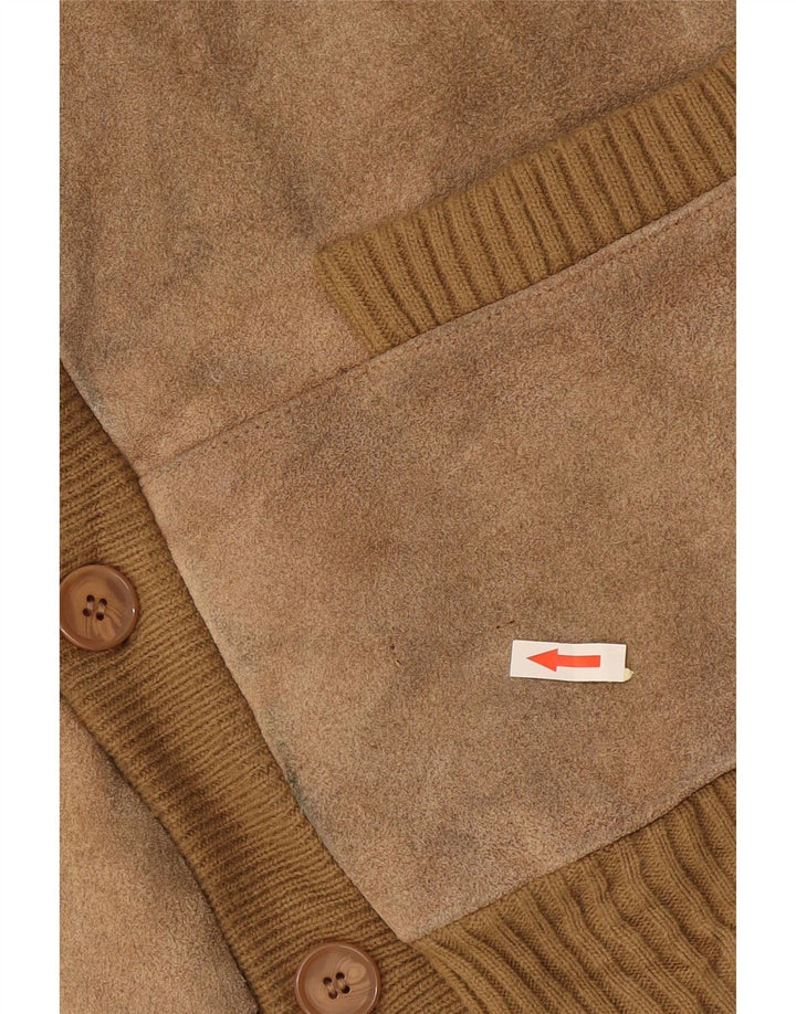 Vintage Mens Cardigan Sweater 2XL Beige