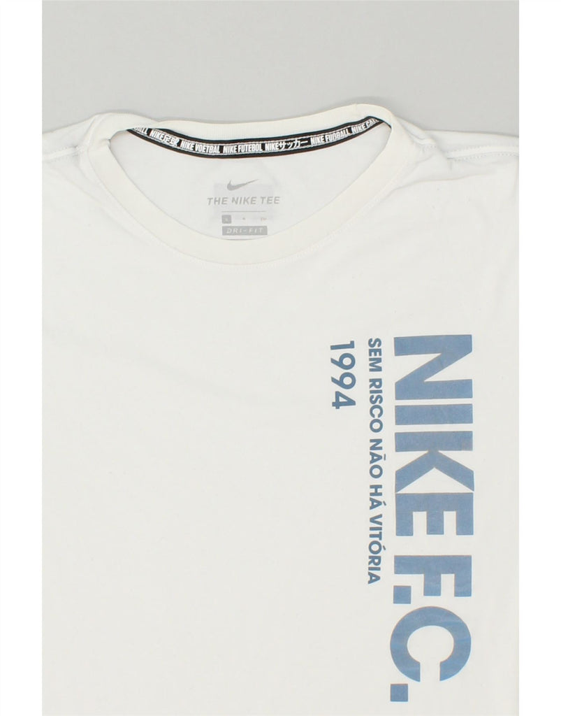 NIKE Mens Dri Fit Graphic T-Shirt Top Small White Cotton | Vintage Nike | Thrift | Second-Hand Nike | Used Clothing | Messina Hembry 