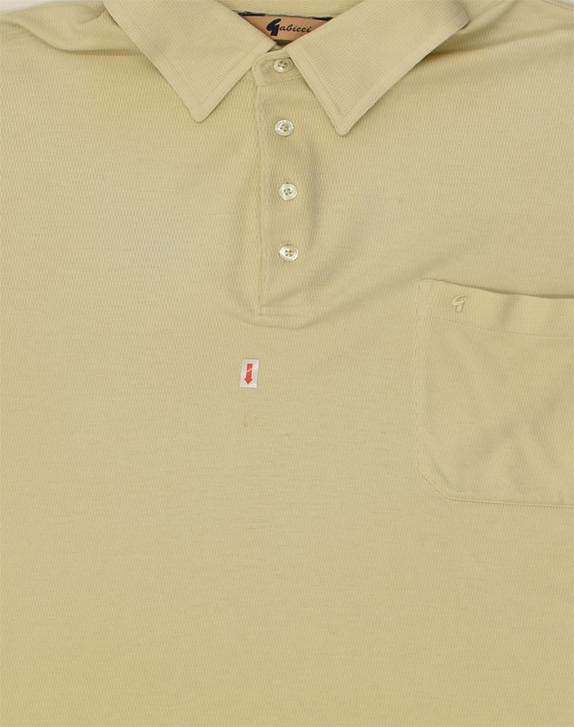 GABICCI Mens Polo Shirt 2XL Beige Cotton | Vintage Gabicci | Thrift | Second-Hand Gabicci | Used Clothing | Messina Hembry 