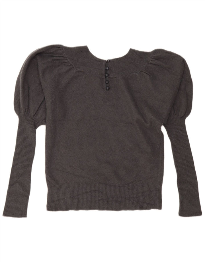 French Connection Womens Boat Neck Jumper Sweater UK 14 Large Grey Angora