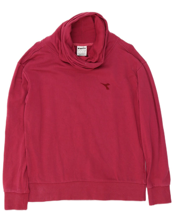 Diadora Mens Roll Neck Sweatshirt Jumper Medium Burgundy Cotton