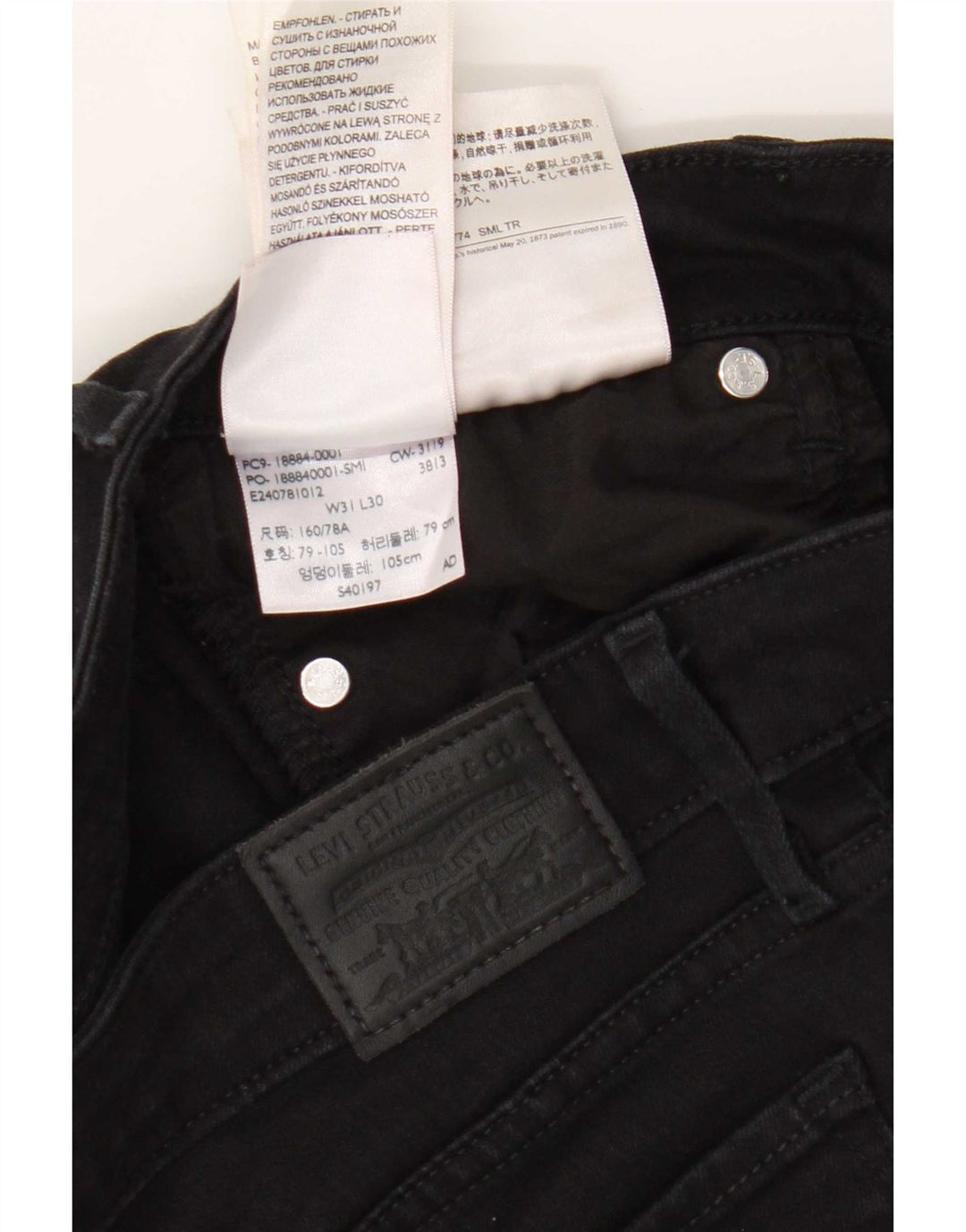 Levi's Womens 712 Slim Jeans W31 L30 Black Cotton