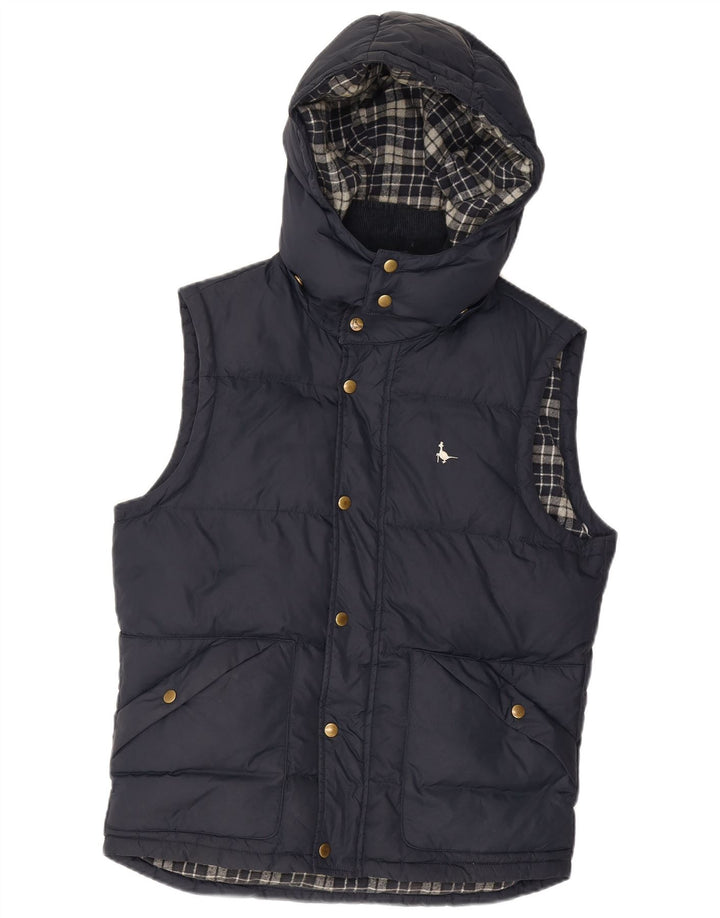 Jack Wills Mens Hooded Padded Gilet UK 36 Small Navy Blue