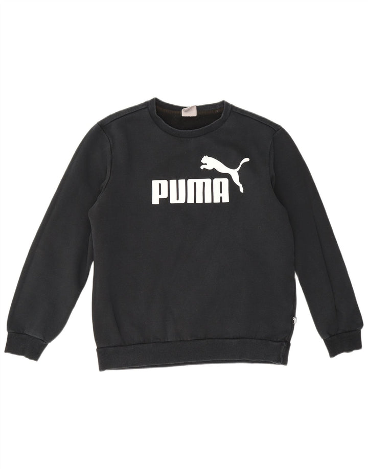 Puma Mens Graphic Sweatshirt Jumper Medium Navy Blue Cotton