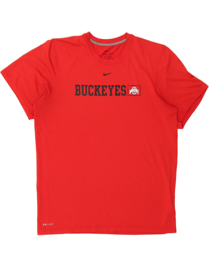 NIKE Mens Dri Fit Graphic T-Shirt Top Medium Red Polyester Vintage Nike and Second-Hand Nike from Messina Hembry 