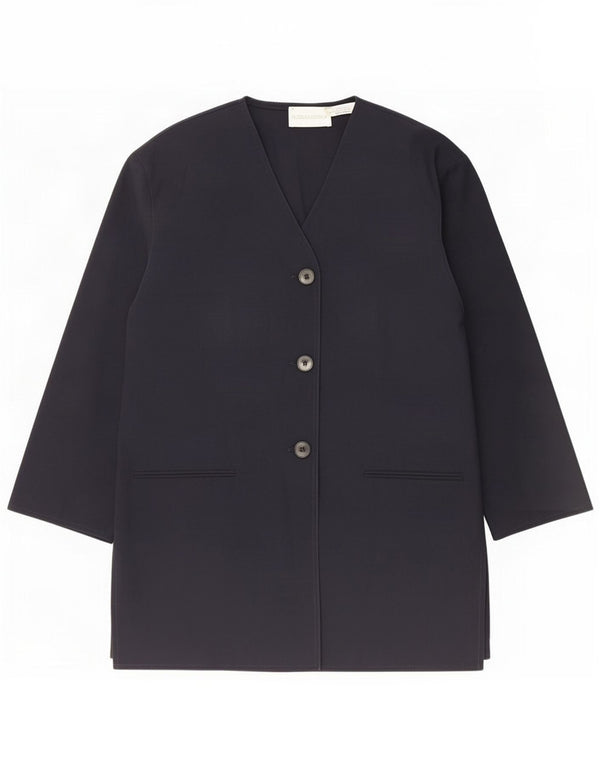 Fiorella Rubino Womens Longline Blazer Jacket UK 16 Large Navy Blue Wool