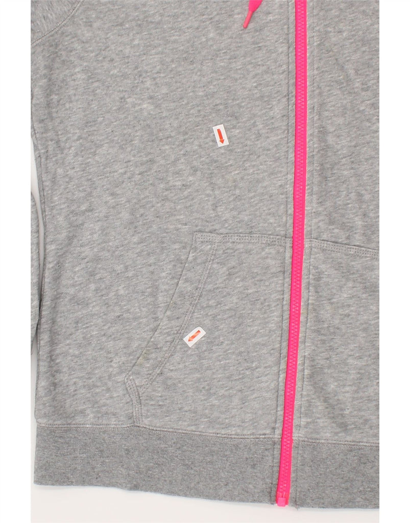 NIKE Womens Zip Hoodie Sweater UK 16 Large Grey Cotton | Vintage Nike | Thrift | Second-Hand Nike | Used Clothing | Messina Hembry 