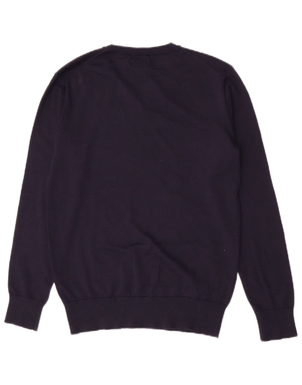 Polo Ralph Lauren Boys V-Neck Jumper Sweater 15-16 Years XL Navy Blue Wool