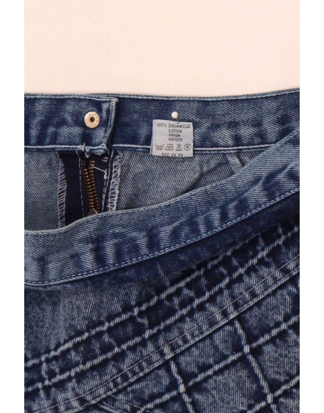 Vintage Womens Mini Denim Skirt IT 44 Medium W30 Blue Cotton