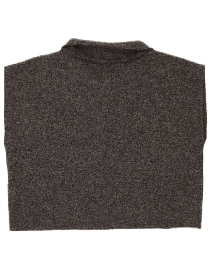 Zara Womens Crop Sleeveless Polo Shirt UK 14 Medium Grey Polyester