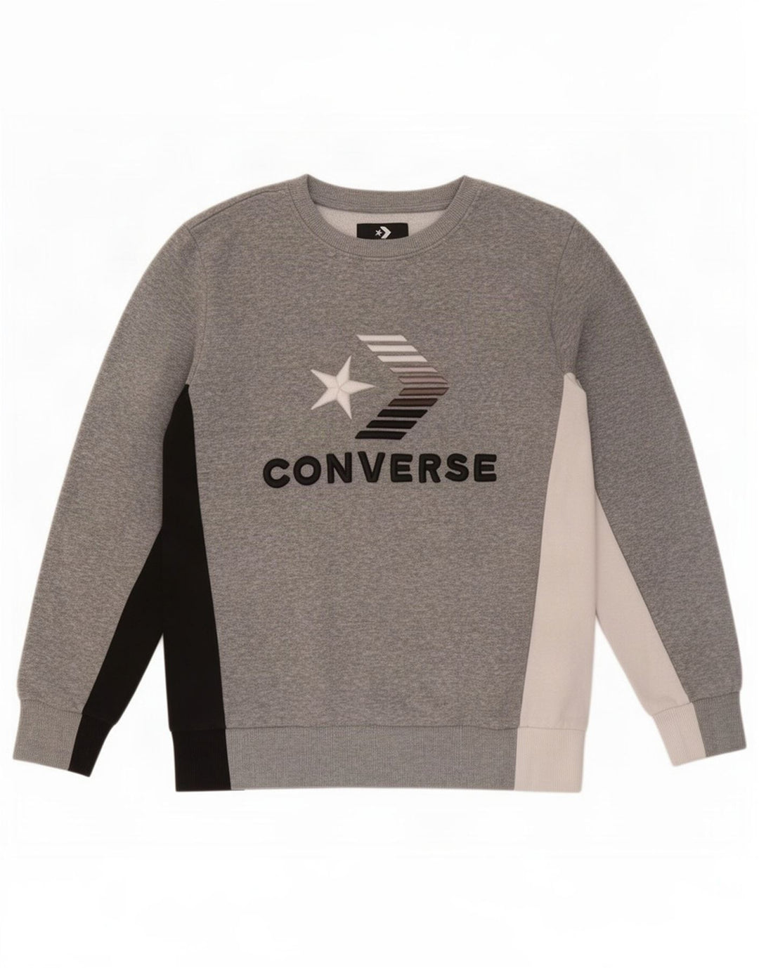 Converse Boys Graphic Sweatshirt Jumper 12-13 Years Large Grey Colourblock