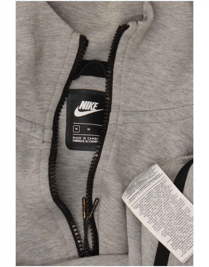 Nike Mens Zip Hoodie Sweater Medium Grey Flecked Cotton