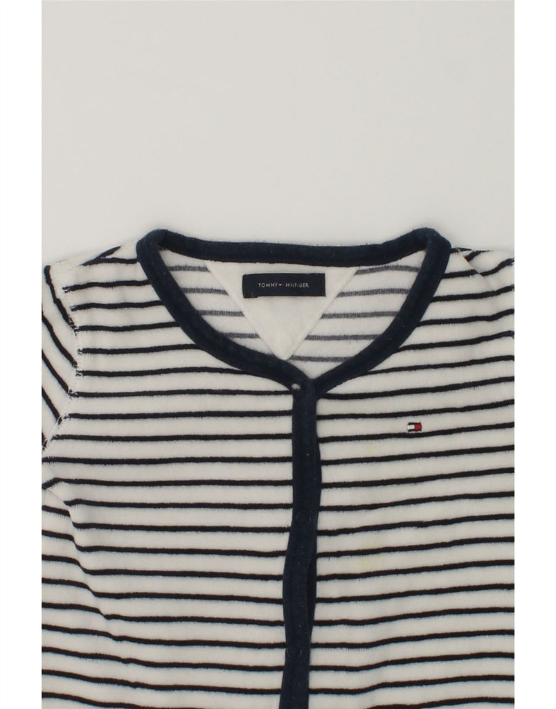 TOMMY HILFIGER Boys Long Sleeve Playsuit 6-7 Years White Striped Cotton | Vintage Tommy Hilfiger | Thrift | Second-Hand Tommy Hilfiger | Used Clothing | Messina Hembry 