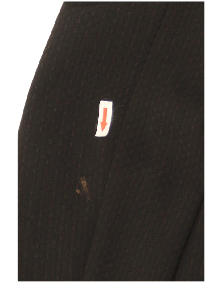 Vintage Womens Pea Coat IT 44 Medium Black Pinstripe Polyester
