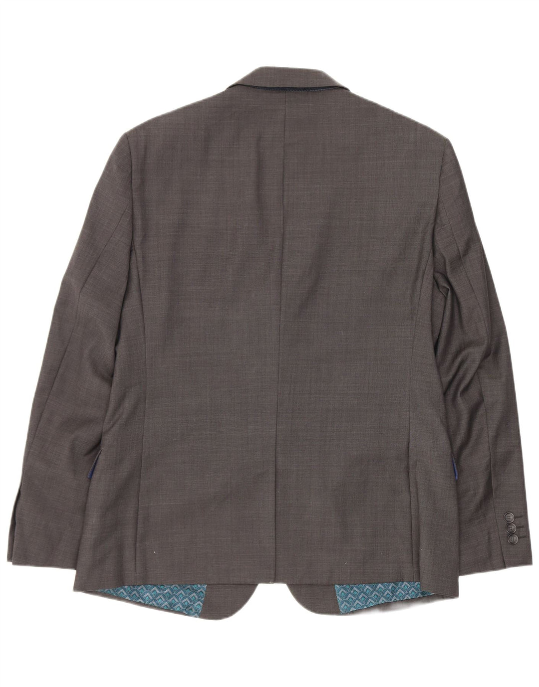 Ted Baker Mens Short 2 Button Blazer Jacket UK 40 Large Grey Wool