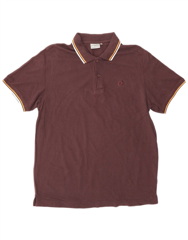 LOTTO Mens Polo Shirt Large Burgundy