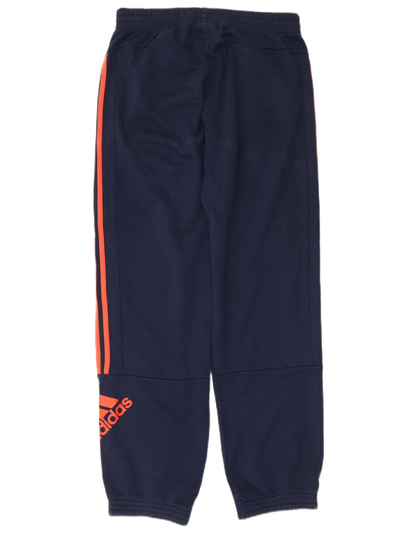Adidas Mens Graphic Tracksuit Trousers Joggers Medium Navy Blue Cotton