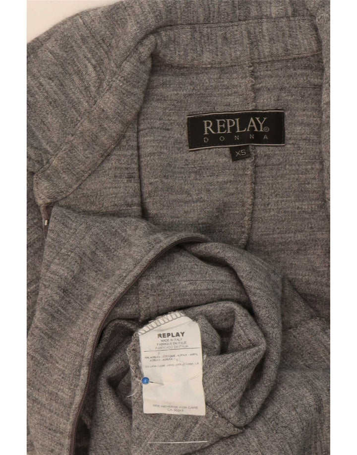 Replay Womens Jumpsuit UK 4 XS Grey Acrylic
