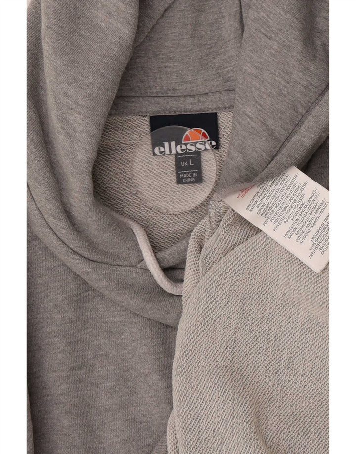 Ellesse Mens Hoodie Jumper Large Grey Cotton