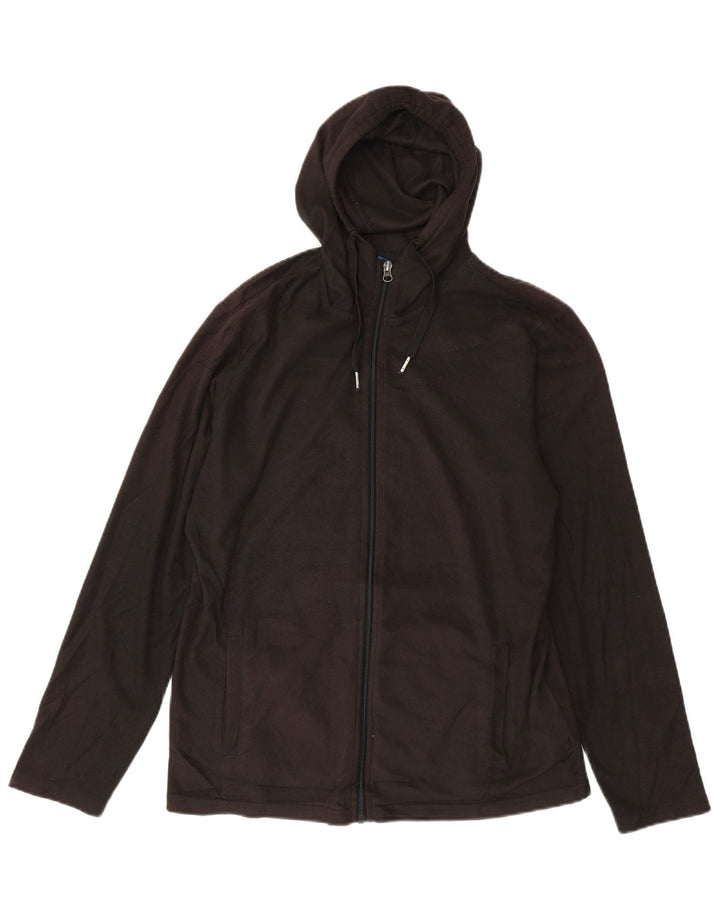 MOUNTAIN WAREHOUSE Mens Hooded Fleece Jacket UK 38 Medium Black Polyester