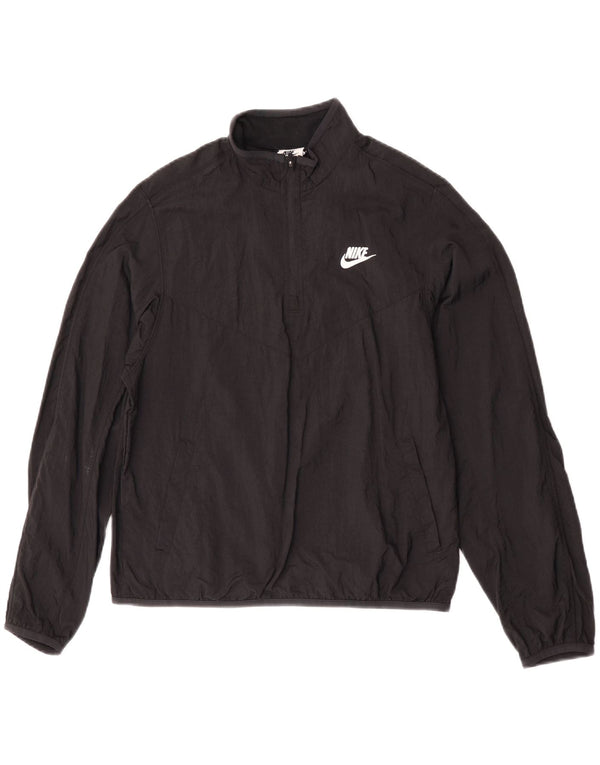 Nike Boys Graphic Pullover Tracksuit Top Jacket 13-14 Years XL Black Nylon
