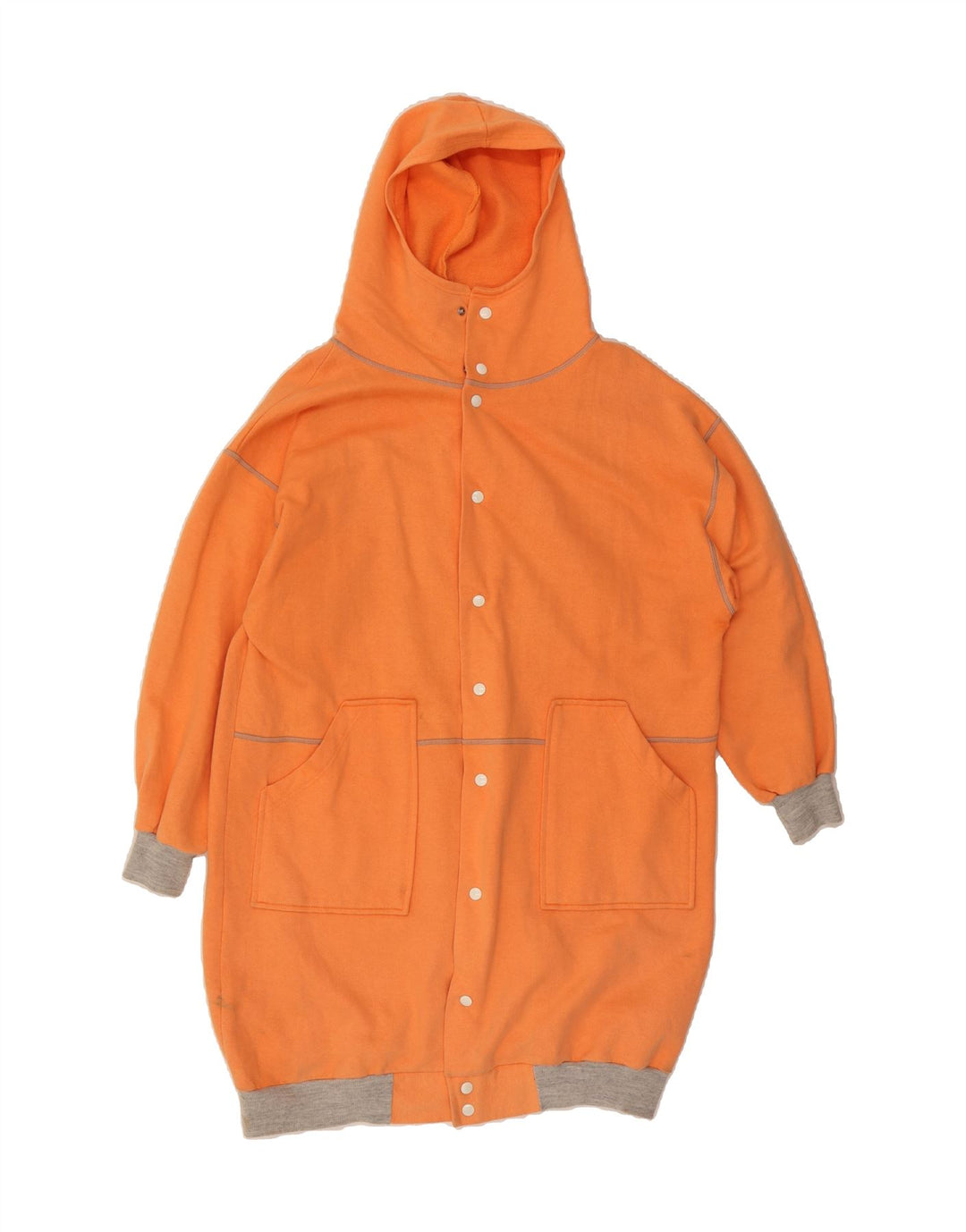 MEETING Womens Longline Graphic Tracksuit Top Jacket UK 12 Medium Orange Vintage Meeting and Second-Hand Meeting from Messina Hembry 