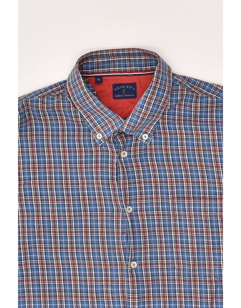 VINTAGE Mens Shirt XL Blue Check Cotton | Vintage Vintage | Thrift | Second-Hand Vintage | Used Clothing | Messina Hembry 