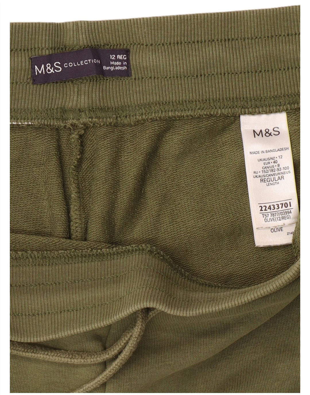 Marks & Spencer Womens Tracksuit Trousers Joggers UK 12 Medium Khaki