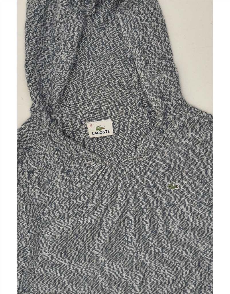 LACOSTE Womens Hooded Jumper Sweater Size 42 Large Grey Flecked Cotton | Vintage Lacoste | Thrift | Second-Hand Lacoste | Used Clothing | Messina Hembry 