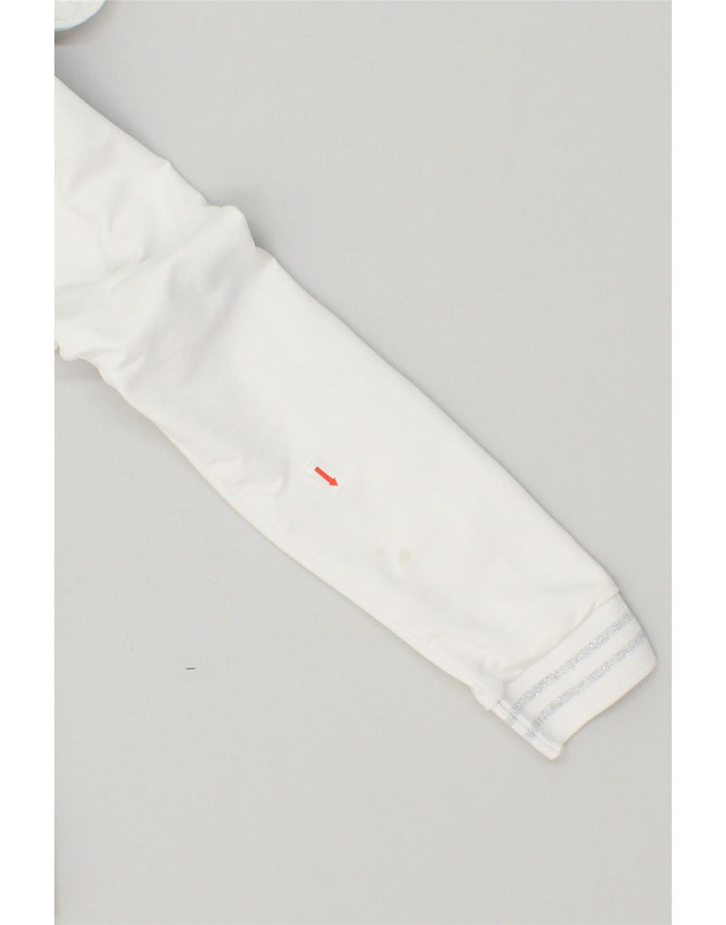 PUMA Womens Graphic Zip Hoodie Sweater UK 10 Small White Colourblock | Vintage Puma | Thrift | Second-Hand Puma | Used Clothing | Messina Hembry 