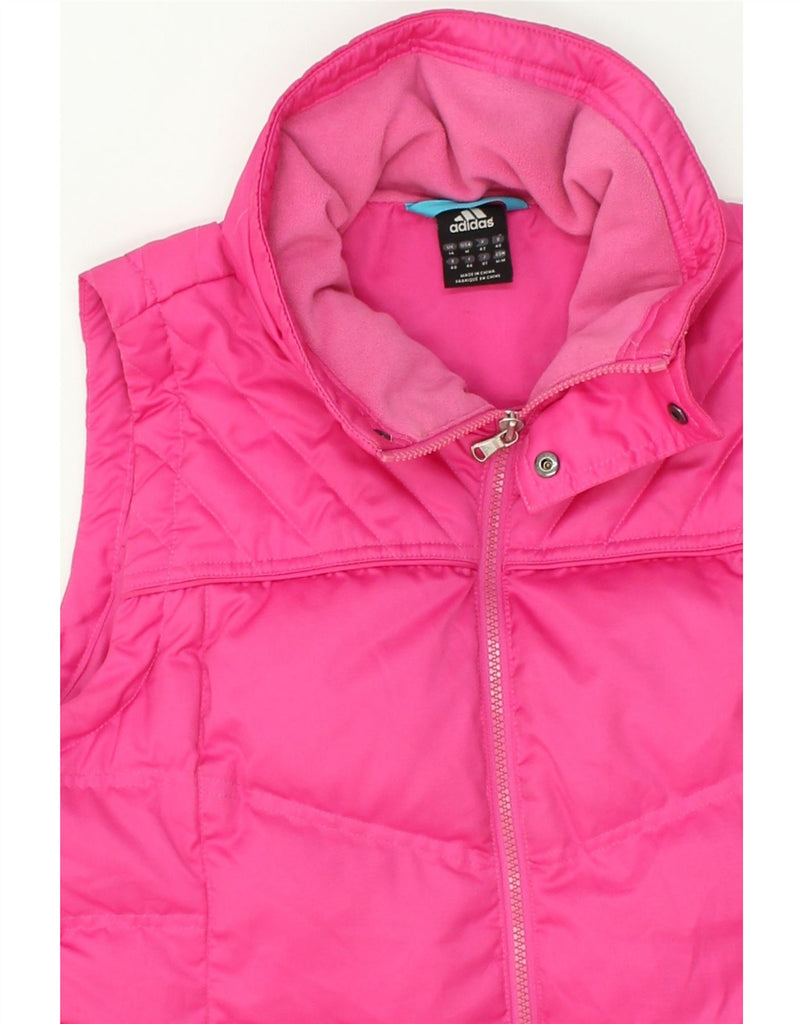 ADIDAS Womens Padded Gilet UK 14 Medium Pink Polyester | Vintage Adidas | Thrift | Second-Hand Adidas | Used Clothing | Messina Hembry 