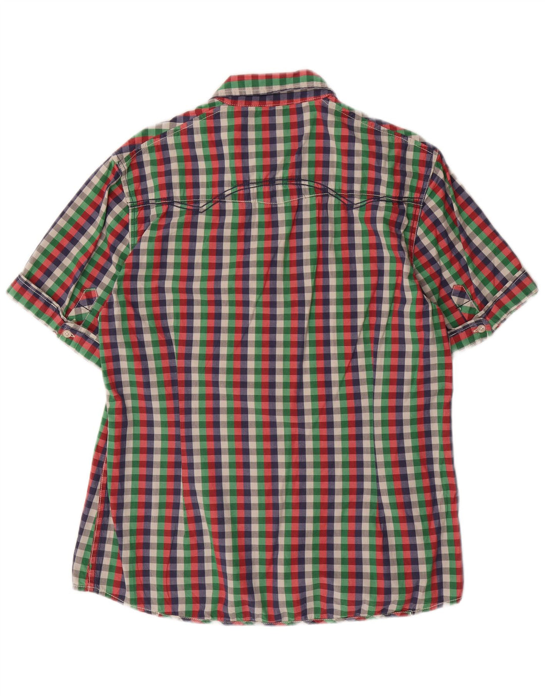 GARCIA Mens Slim Fit Short Sleeve Shirt XL Multicoloured Gingham