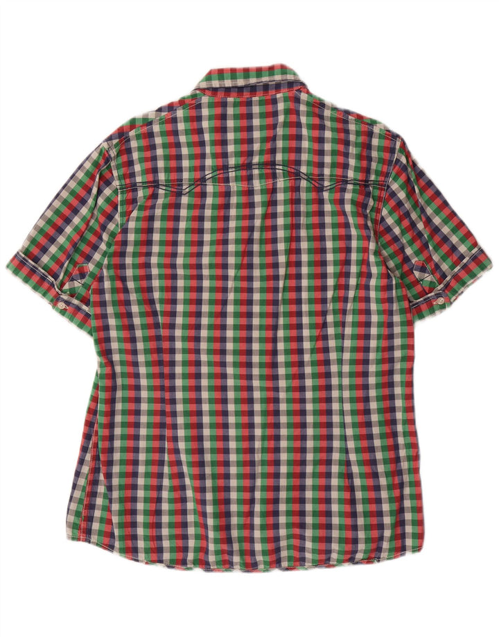 GARCIA Mens Slim Fit Short Sleeve Shirt XL Multicoloured Gingham