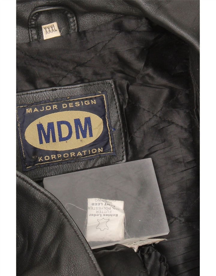 Vintage Womens Leather Biker Jacket UK 22 3XL Black Leather