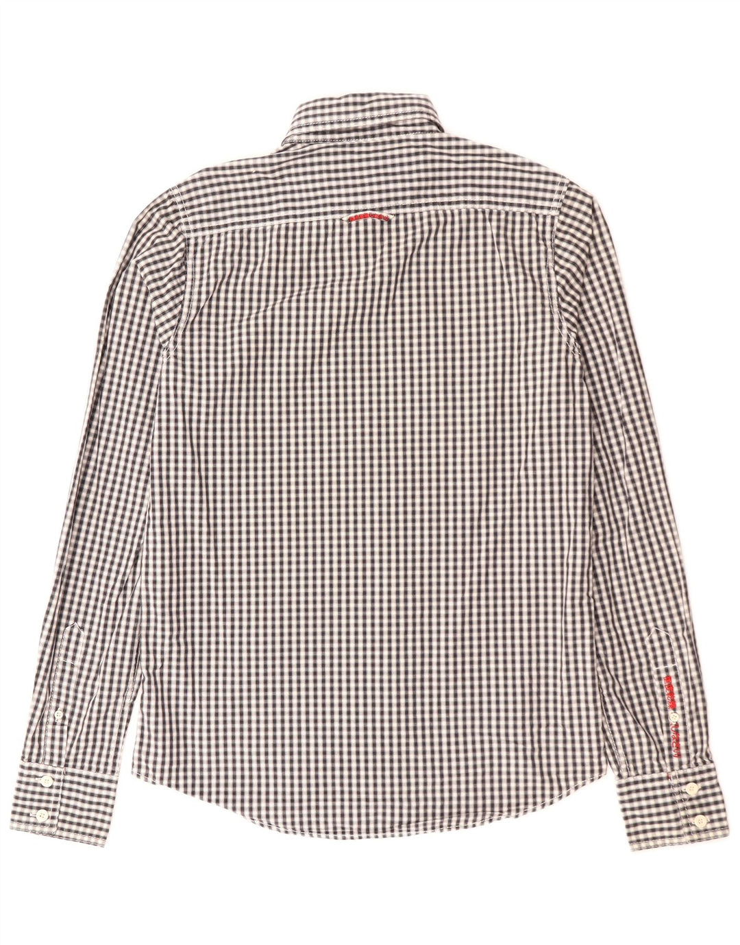 Superdry Mens Shirt Medium Black Gingham Cotton