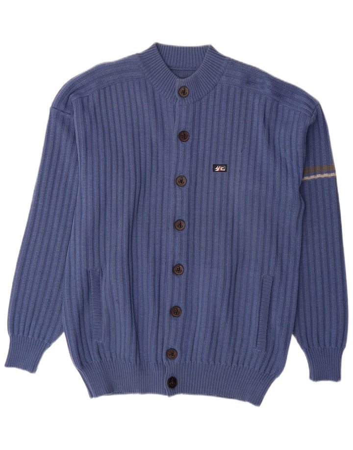 Vintage Mens Cardigan Sweater Large Blue
